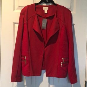 Chico’s red jacket